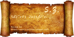 Sárfi Zoltán névjegykártya